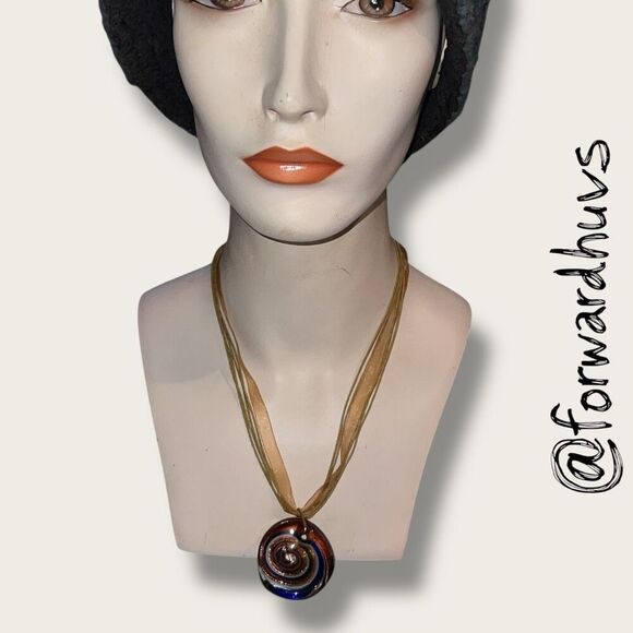 Bundle Sale 3 for $15 | Hand Crafted Glass Spiral Pendant Necklace - Picture 3 of 8